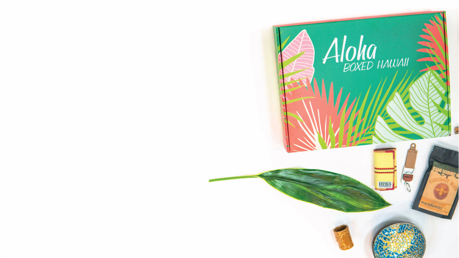 Aloha boxed showcasing products