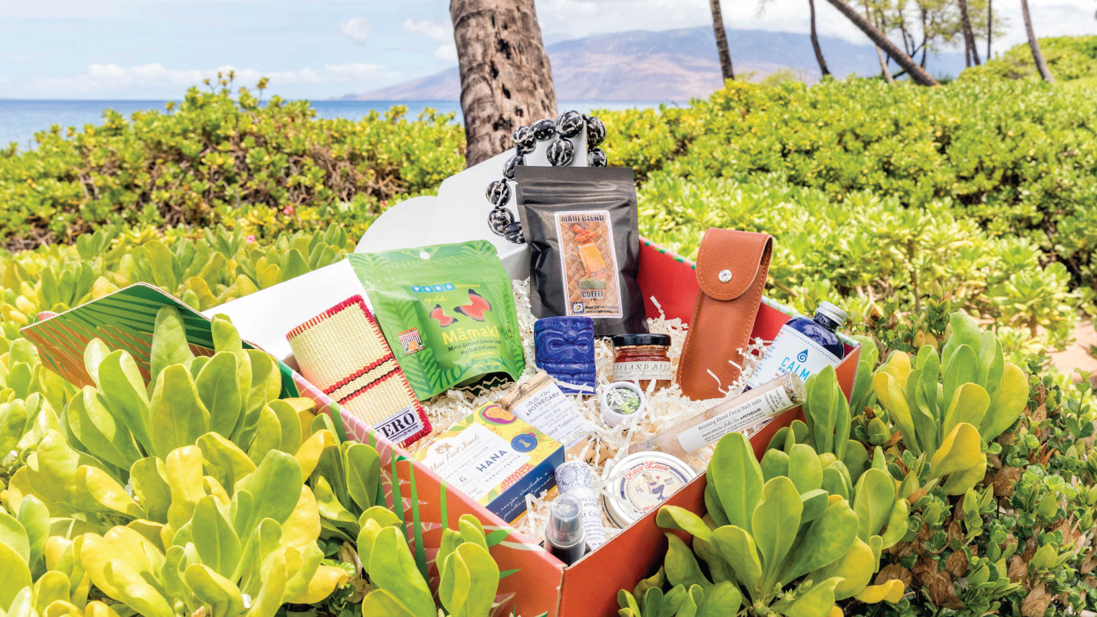 Aloha Boxed box showcasing products outside