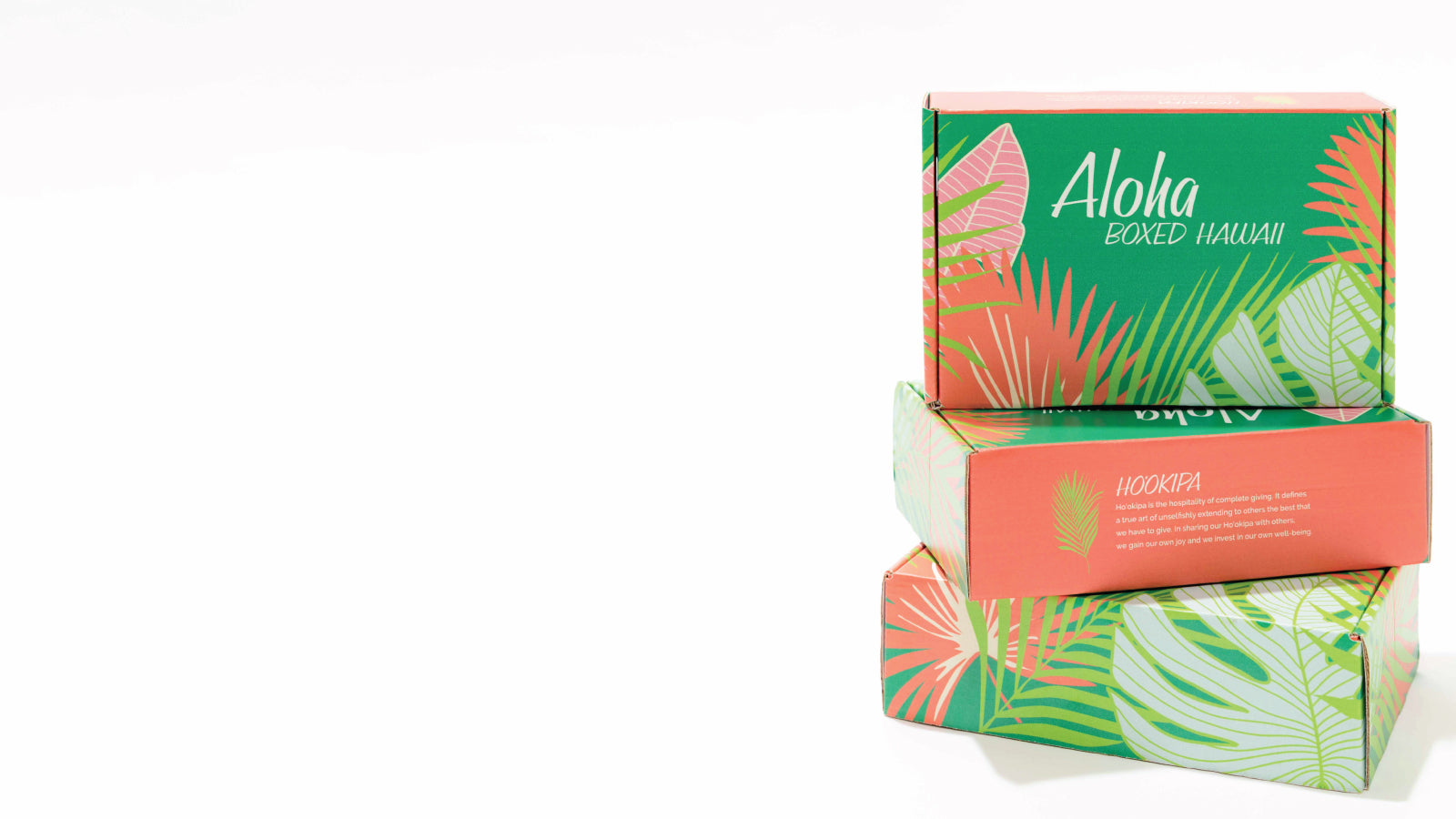 Aloha Boxed boxes stacked