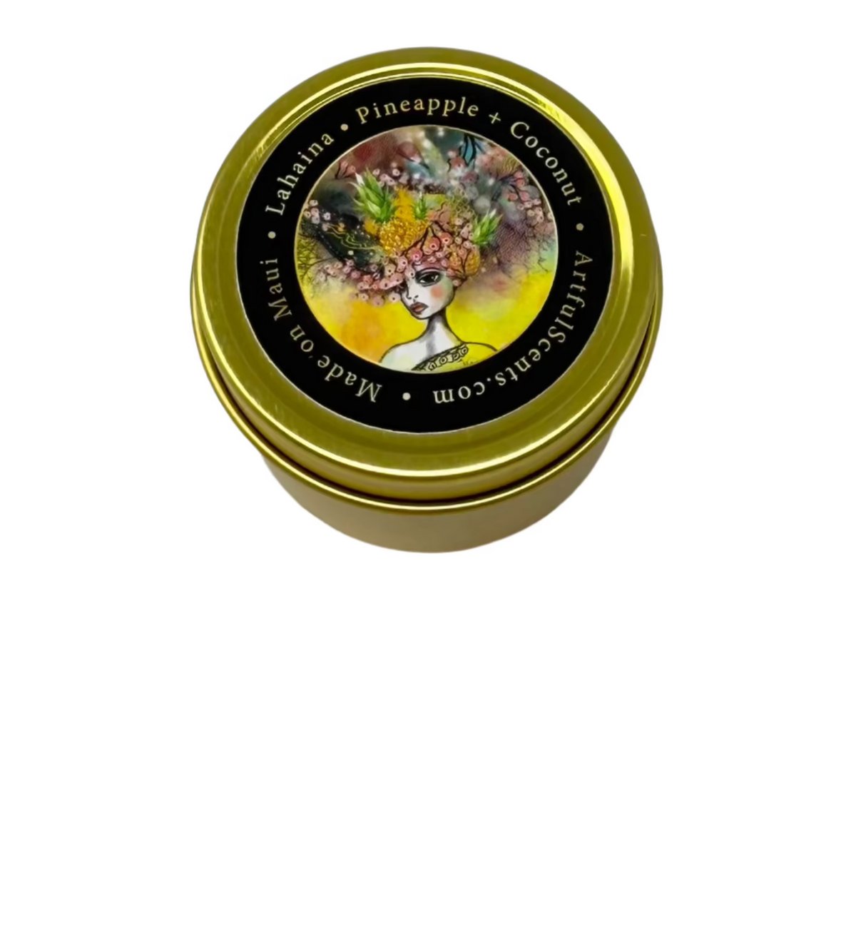 Soy Candle Mini Tin Candle Artful Scents | Maui, HI LAHAINA - Pineapple + Coconut 