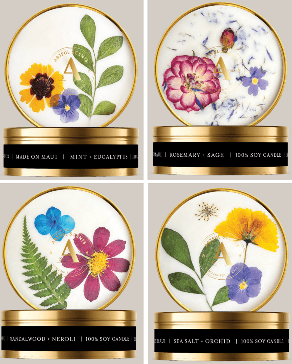 Botanical Flower Candle Candle Artful Scents | Maui, HI 