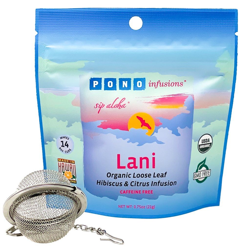 Lani Organic Hibiscus & Citrus Tea (Caffeine Free) Tea Pono Infusions | Maui, HI 