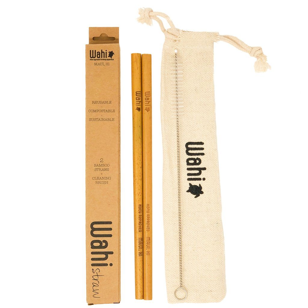 Bamboo Straw Traveler, 2pc Bamboo Straw Wahi Hawaii | Maui, HI 