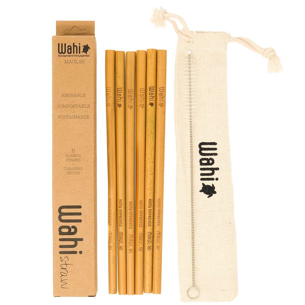 Bamboo Straw Traveler, 6pc Bamboo Straw Wahi Hawaii | Maui, HI 